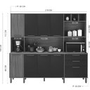 Ver imagem 2 de Armário de Cozinha Porto 9 Portas 2 Gavetas Indekes Cor Freijó Chumbo