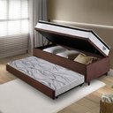 Ver imagem 3 de Bicama Box Baú Suede Marrom 88x188 com Colchão Inhouse Molas Ensacadas Ecoflex