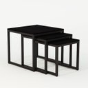 Ver imagem 2 de Trio Mesa Lateral Industrial Isabella Preto E Tampo Preto