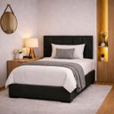 Ver imagem 2 de Kit 5 Peças Cabeceira Modular Cama Box 45x20 Solteiro Cores:preto