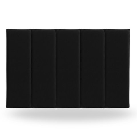 Kit 5 Peças Cabeceira Modular Cama Box 45x20 Solteiro Cores:preto