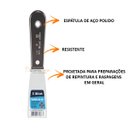 Ver imagem 2 de Kit Jogo 5 Peças Espátula para Massa Gesso Pintura Aço Atlas