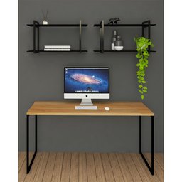 Nicho Industrial Paris Preto e Tampo Preto 80cm - 2