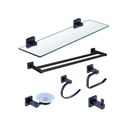 Ver imagem 4 de Kit Acessório para Banheiro em Aço Inox Preto Fosco com Toalheiro Duplo