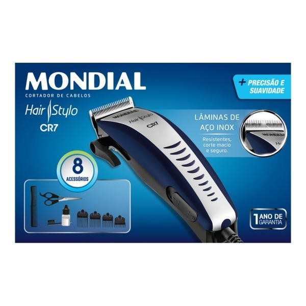 Máquina de cortar cabelo Mondial Hair Stylo CR7 4 Níveis de Altura - CR-07 - 4