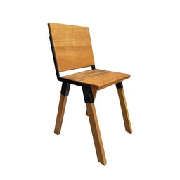 Conjunto de Mesa Industrial Bernardo Madeira Maciça 1,30Mx80cm com Ferragem Preta e 4 Cadeiras Detro - 3