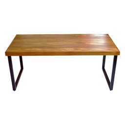Conjunto de Mesa Industrial Bernardo Madeira Maciça 1,30Mx80cm com Ferragem Preta e 4 Cadeiras Detro - 2