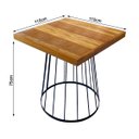 Ver imagem 4 de Mesa Eiffel Cubo Quadrada Estilo Industrial Madeira Maciça e Ferro 1,10m