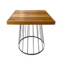 Ver imagem 2 de Mesa Eiffel Cubo Quadrada Estilo Industrial Madeira Maciça e Ferro 1,10m