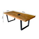 Ver imagem 4 de Mesa de Reunião Diretoria Estilo Industrial Madeira Maciça e Ferro e Aço 2,0 X 0,90m