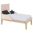 Ver imagem 3 de Berço Americano e Guarda Roupa 2 Portas New Classic Rosa com Pés Madeira Natural e Colchão Gazin – R