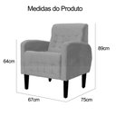 Ver imagem 6 de Poltrona Decorativa Luiza para Sala Suede Cores - Ds Estofados Cinza