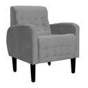 Ver imagem 1 de Poltrona Decorativa Luiza para Sala Suede Cores - Ds Estofados Cinza