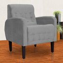 Ver imagem 5 de Poltrona Decorativa Luiza para Sala Suede Cores - Ds Estofados Cinza
