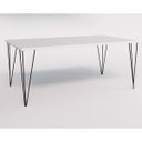 Ver imagem 1 de Mesa Eames Clips de Ferro Preto Tampo Retangular Branco 135x75