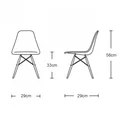 Ver imagem 3 de Conjunto Eames Eiffel Madeira Tampo 68cm Redondo Branco 4 Cadeiras Azul