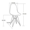 Ver imagem 4 de Conjunto de Mesa Eames Eiffel de Ferro Preto Tampo Amêndoa 120x75 4 Cadeiras Ferro Preta Assento Pre