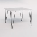 Ver imagem 1 de Mesa Eames Clips de Ferro Preto Tampo Quadrado Branco 90x90