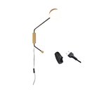 Ver imagem 1 de Arandela Ball Globo Branco Vidro Plug Fio Preto E Dourado Cabeceira Lup25