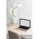 Ver imagem 7 de Arandela Ball Globo Branco Vidro Plug Fio Preto E Dourado Cabeceira Lup25