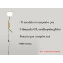 Ver imagem 4 de Arandela Ball Globo Branco Vidro Plug Fio Preto E Dourado Cabeceira Lup25