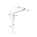 Ver imagem 6 de Arandela Ball Globo Branco Vidro Plug Fio Preto E Dourado Cabeceira Lup25