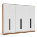 Ver imagem 3 de Guarda Roupa Roupeiro 6 Portas 4 Gavetas Valência Freijó Branco Politorno Móveis