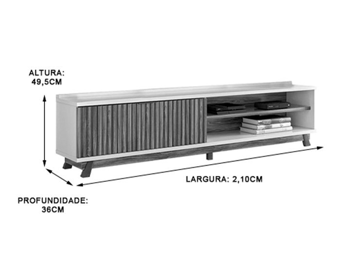 Rack para Tvs 2,10 Cinamomo/mel Genesis Mobler - 7