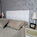 Ver imagem 1 de Cabeceira Casal Botonê 10 Corino Branco 140 X 60