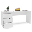 Ver imagem 3 de Mesa Escrivaninha Porto 3 Gavetas Branco- Politorno