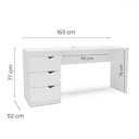 Ver imagem 4 de Mesa Escrivaninha Porto 3 Gavetas Branco- Politorno