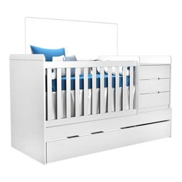 Berço Multifuncional Cleo com Guarda Roupa Blenda Branco Acetinado – Phoenix - 2