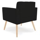 Ver imagem 5 de Kit 2 Poltronas Elisa Linho Preto A79 Pés Palito Natural - D’Rossi
