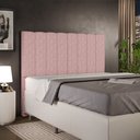 Ver imagem 1 de Cabeceira Cama Box Casal 140 Cm Dália W01 Linho Rosa - Lyam Decor