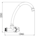 Ver imagem 3 de Torneira Cozinha Modelo de Parede Bica Alta Especial Pp 1/2'' e 3/4'' Cor Branco Durín
