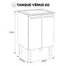 Gabinete com Tanque Lavanderia Aço Vênus 60 Cozimax Branco com Preto - 3