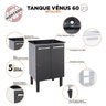 Gabinete com Tanque Lavanderia Aço Vênus 60 Cozimax Branco com Preto - 2