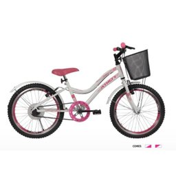 Bicicleta Aro 20 Mtb S/M Top Mist F. com Cestao Branco/Rosa - 1
