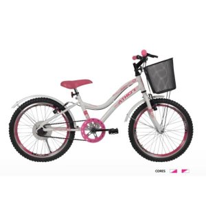 Bicicleta Aro 20 Mtb S/M Top Mist F. com Cestao Branco/Rosa