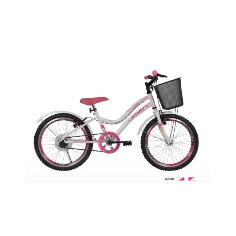 Bicicleta Aro 20 Mtb S/M Top Mist F. com Cestao Branco/Rosa