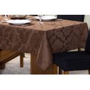 Ver imagem 2 de Toalha de Mesa 10 Lugares 3,00 X 1,35 Jacquard Luxo Cozinha Copa Sala de Jantar Marrom