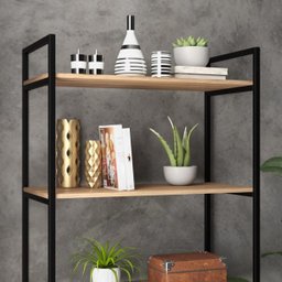 Estante Estilo Industrial com Portas de Metal Vazadas Preta - 5