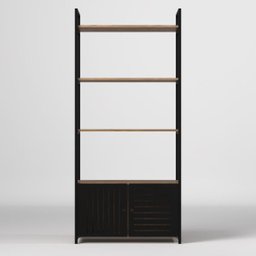 Estante Estilo Industrial com Portas de Metal Vazadas Preta - 2