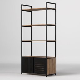 Estante Estilo Industrial com Portas de Metal Vazadas Preta - 4