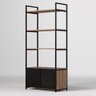 Estante Estilo Industrial com Portas de Metal Vazadas Preta - 4