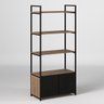Estante Estilo Industrial com Portas de Metal Vazadas Preta - 3