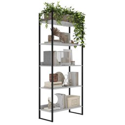 Estante Estilo Industrial Metal Madeira 190x80cm Branco com Preto - 6 Estante Estilo Industrial Metal Madeira 190x80cm Branco com Preto - 6