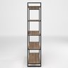 Estante Estilo Industrial Metal Madeira 190x80cm Branco com Preto - 4