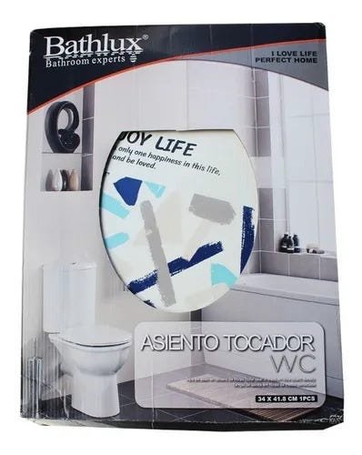 Assento Para Vaso Sanitário Em Madeira Bathlux Geometrico - 2
