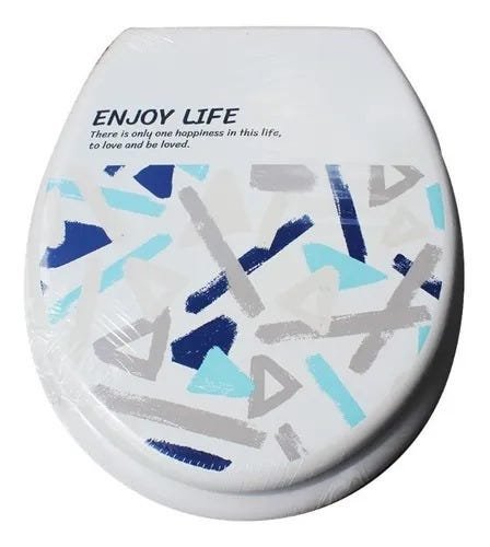 Assento Para Vaso Sanitário Em Madeira Bathlux Geometrico - 1